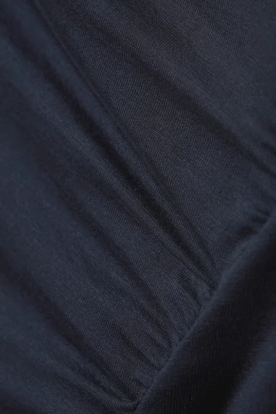 Vestido asimétrico drapeado – Azul oscuro Vestido asimétrico drapeado – Azul oscuro