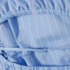 Vestido camisero cruzado de manga larga – Rayas finas azul claro Vestido camisero cruzado de manga larga – Rayas finas azul claro