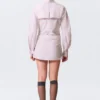 Vestido camisero de algodón con corte entallado – Rosa empolvado