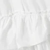 Vestido camisero mini oversize con volantes – Blanco Vestido camisero mini oversize con volantes – Blanco
