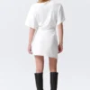 Vestido camiseta mini de manga corta – Blanco