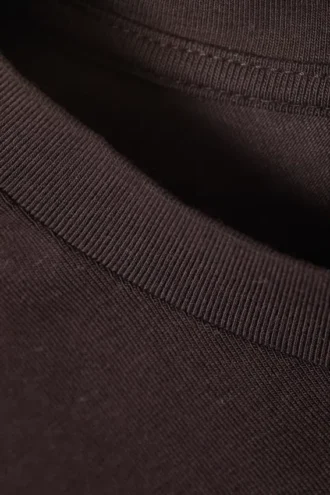 Vestido camiseta mini de manga corta – Marrón oscuro