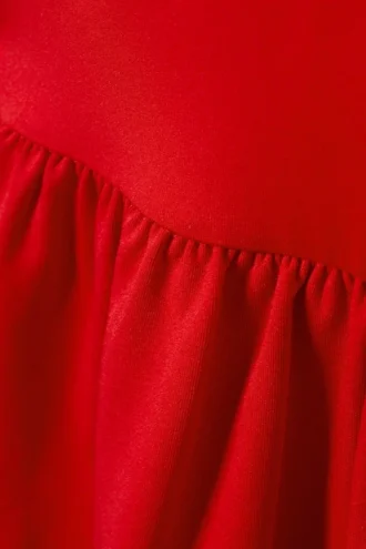 Vestido camiseta mini globo – Rojo