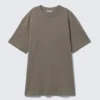 Vestido camiseta oversize de algodón – Gris polvoriento Vestido camiseta oversize de algodón – Gris polvoriento