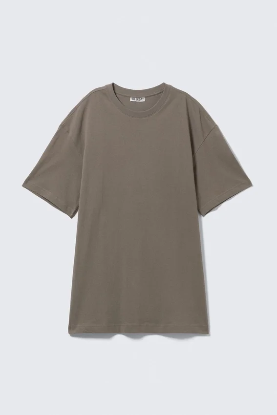 Vestido camiseta oversize de algodón – Gris polvoriento Vestido camiseta oversize de algodón – Gris polvoriento