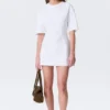 Vestido de algodón de manga corta – Blanco Vestido de algodón de manga corta – Blanco