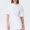 Vestido de algodón de manga corta – Blanco Vestido de algodón de manga corta – Blanco