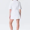 Vestido de algodón de manga corta – Blanco Vestido de algodón de manga corta – Blanco