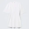 Vestido de algodón de manga corta – Blanco Vestido de algodón de manga corta – Blanco