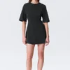 Vestido de algodón de manga corta – Negro Vestido de algodón de manga corta – Negro