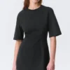 Vestido de algodón de manga corta – Negro Vestido de algodón de manga corta – Negro