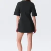 Vestido de algodón de manga corta – Negro Vestido de algodón de manga corta – Negro