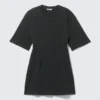 Vestido de algodón de manga corta – Negro Vestido de algodón de manga corta – Negro