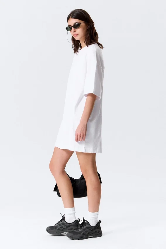 Vestido de camiseta oversize de algodón – Blanco Vestido de camiseta oversize de algodón – Blanco