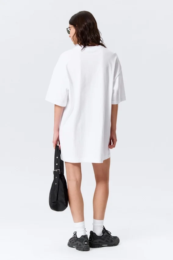 Vestido de camiseta oversize de algodón – Blanco Vestido de camiseta oversize de algodón – Blanco