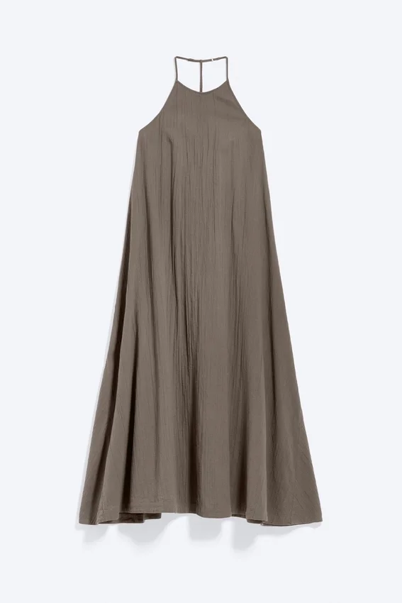 Vestido de corte A con cuello vuelto – Dark Mole Vestido de corte A con cuello vuelto – Dark Mole