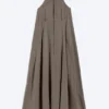 Vestido de corte A con cuello vuelto – Dark Mole Vestido de corte A con cuello vuelto – Dark Mole