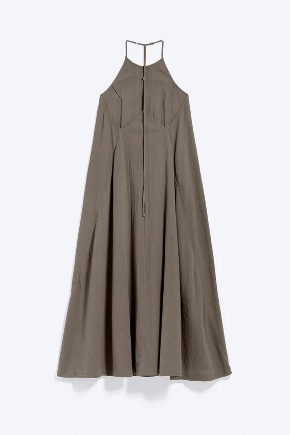Vestido de corte A con cuello vuelto – Dark Mole Vestido de corte A con cuello vuelto – Dark Mole