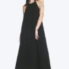 Vestido de corte A con cuello vuelto – Negro
