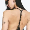 Vestido de corte A con cuello vuelto – Negro