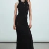 Vestido de jersey con nudos – Negro Vestido de jersey con nudos – Negro
