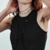 Vestido de jersey con nudos – Negro Vestido de jersey con nudos – Negro