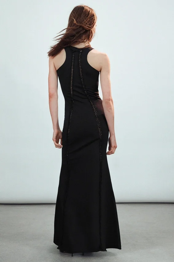 Vestido de jersey con nudos – Negro Vestido de jersey con nudos – Negro