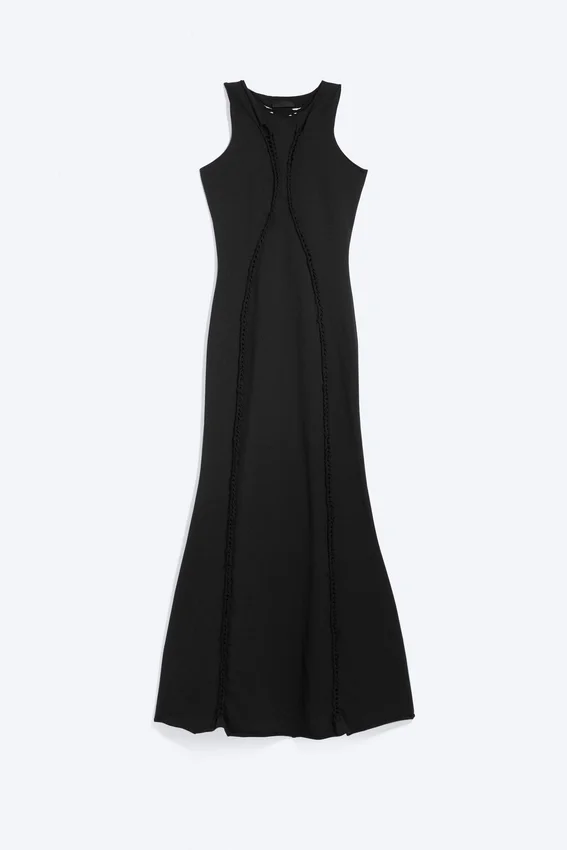 Vestido de jersey con nudos – Negro Vestido de jersey con nudos – Negro