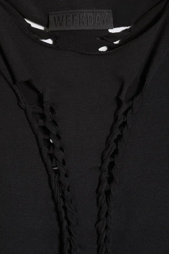 Vestido de jersey con nudos – Negro Vestido de jersey con nudos – Negro