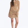 Vestido de punto con espalda abierta – Rayas naranjas Vestido de punto con espalda abierta – Rayas naranjas