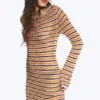 Vestido de punto con espalda abierta – Rayas naranjas Vestido de punto con espalda abierta – Rayas naranjas