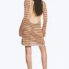 Vestido de punto con espalda abierta – Rayas naranjas Vestido de punto con espalda abierta – Rayas naranjas