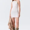 Vestido de punto transparente con lentejuelas – Plata Vestido de punto transparente con lentejuelas – Plata