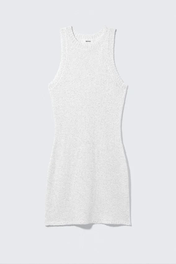 Vestido de punto transparente con lentejuelas – Plata Vestido de punto transparente con lentejuelas – Plata