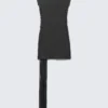 Vestido de tirantes con aberturas – Gris oscuro Vestido de tirantes con aberturas – Gris oscuro