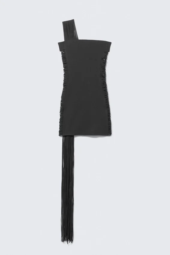 Vestido de tirantes con aberturas – Gris oscuro Vestido de tirantes con aberturas – Gris oscuro