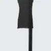 Vestido de tirantes con aberturas – Gris oscuro Vestido de tirantes con aberturas – Gris oscuro