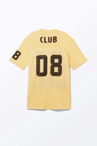 Vestido deportivo tipo camiseta – Amarillo claro y marrón