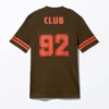 Vestido deportivo tipo camiseta – Marrón oscuro y rojo Vestido deportivo tipo camiseta – Marrón oscuro y rojo