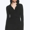 Vestido entallado con fruncidos y manga larga – Negro Vestido entallado con fruncidos y manga larga – Negro