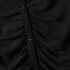 Vestido entallado con fruncidos y manga larga – Negro Vestido entallado con fruncidos y manga larga – Negro