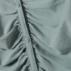 Vestido entallado de manga larga con fruncidos – Azul empolvado Vestido entallado de manga larga con fruncidos – Azul empolvado