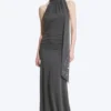 Vestido largo con cuello halter – Gris oscuro Vestido largo con cuello halter – Gris oscuro