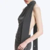 Vestido largo con cuello halter – Gris oscuro Vestido largo con cuello halter – Gris oscuro