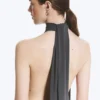 Vestido largo con cuello halter – Gris oscuro Vestido largo con cuello halter – Gris oscuro