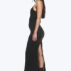Vestido largo de jersey con espalda nadadora – Negro Vestido largo de jersey con espalda nadadora – Negro