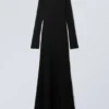 Vestido largo de manga larga – Negro