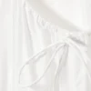 Vestido largo de popelín de algodón con volantes – Blanco
