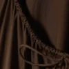 Vestido largo de popelín de algodón con volantes – Marrón oscuro
