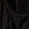 Vestido largo de popelín de algodón con volantes – Negro